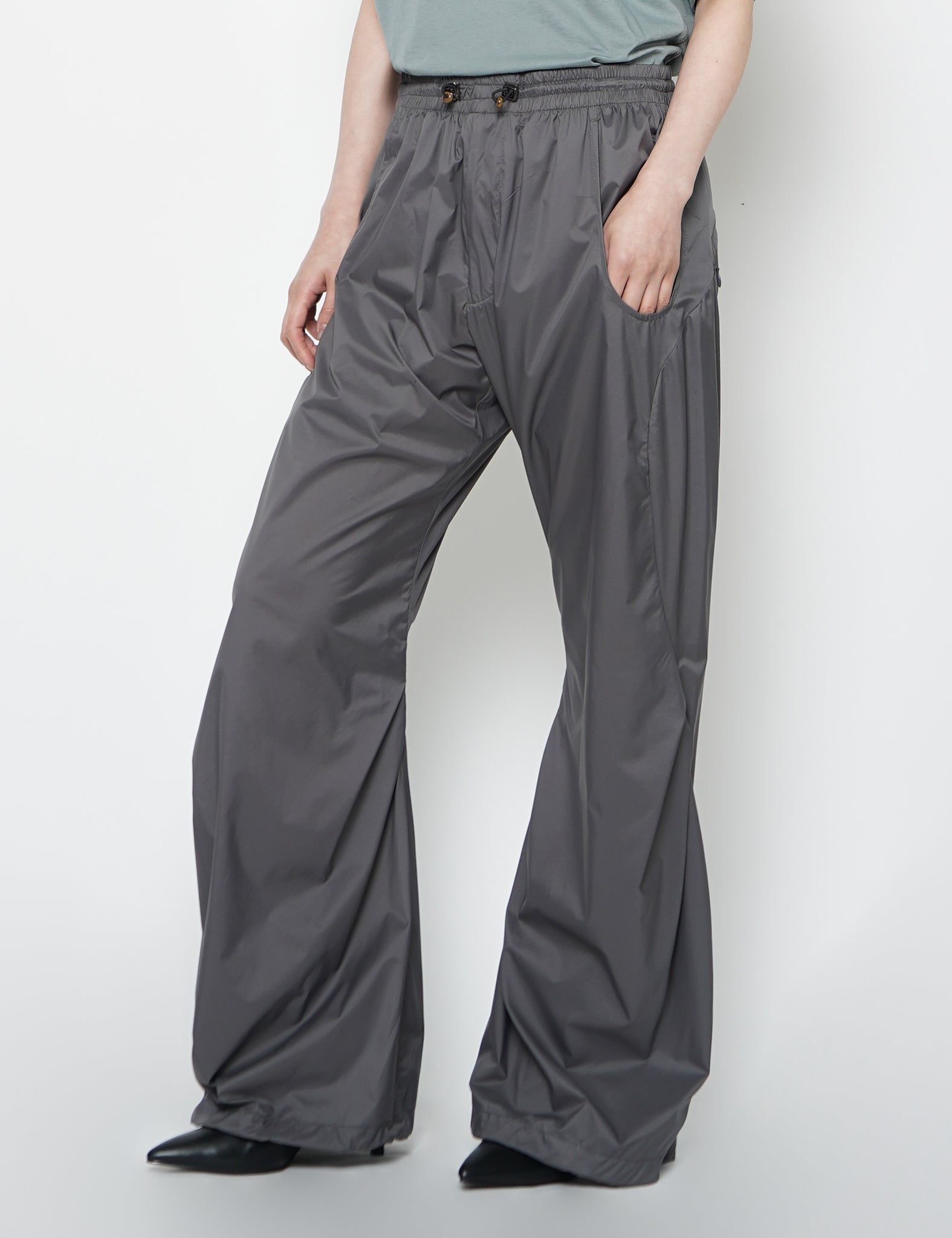 STEEL GREY PANELED LIGHT WEIGHT TRACK PANTS