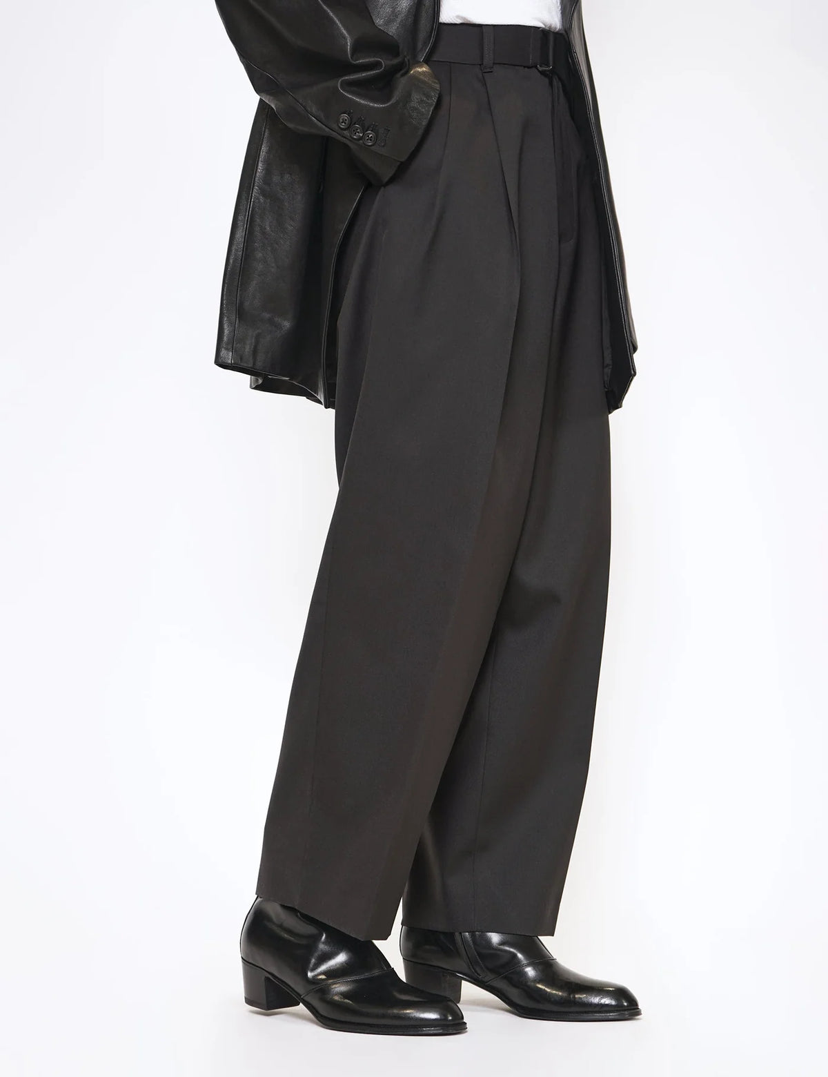 BLACK CROMO CALF LEATHER ZIP BOOTS - Y28318
