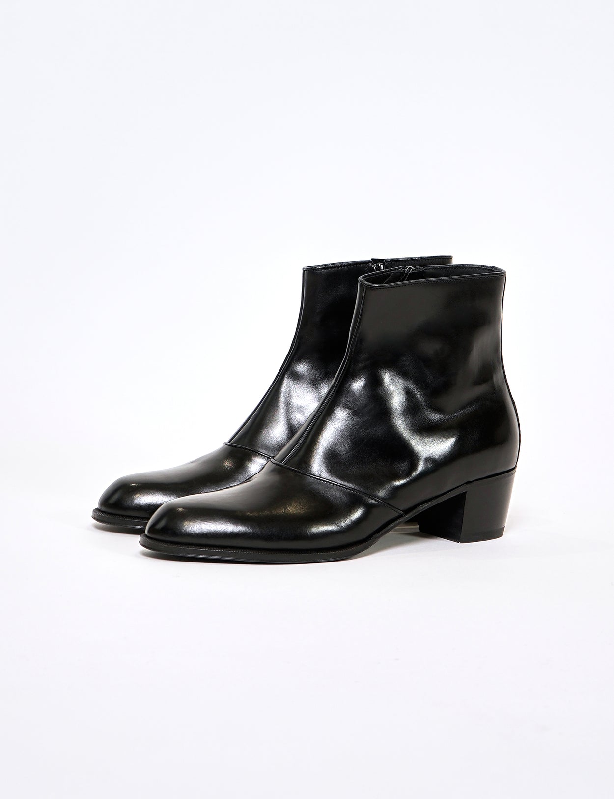 BLACK CROMO CALF leather BOOTs