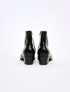 BLACK CROMO CALF leather BOOTs