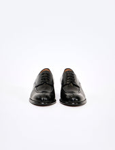 Load image into Gallery viewer, BLACK VEGETABLE CALF U TIP LEATHER SHOES
