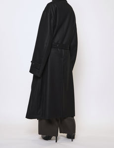 BLACK OVERSIZED DOUBLE BREASTED COAT