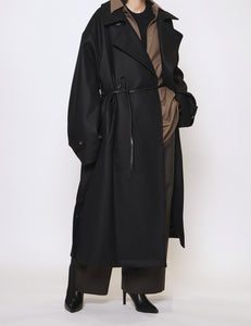 BLACK OVERSIZED DOUBLE BREASTED COAT