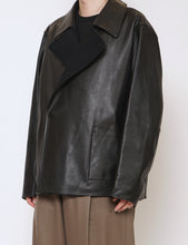 Load image into Gallery viewer, BLACK x BLACK BONDED LEATHER SHORT JACKET
