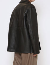 Load image into Gallery viewer, BLACK x BLACK BONDED LEATHER SHORT JACKET
