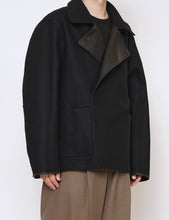 Load image into Gallery viewer, BLACK x BLACK BONDED LEATHER SHORT JACKET
