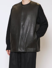 Load image into Gallery viewer, BLACK x BLACK BONDED LEATHER VEST
