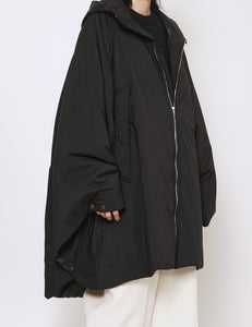 BLACK PADDED PONCHO