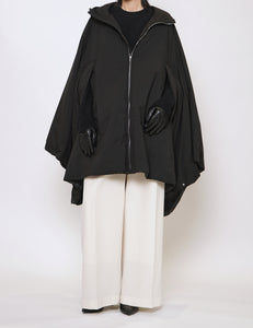 BLACK PADDED PONCHO