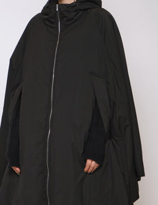 BLACK PADDED PONCHO