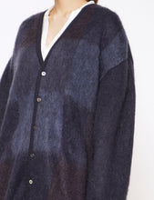 Load image into Gallery viewer, DARK NAVY SQUARE PANEL MOHAIR CARDIGAN
