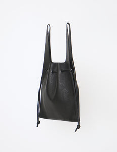 BLACK COW LEATHER TOTE BAG S