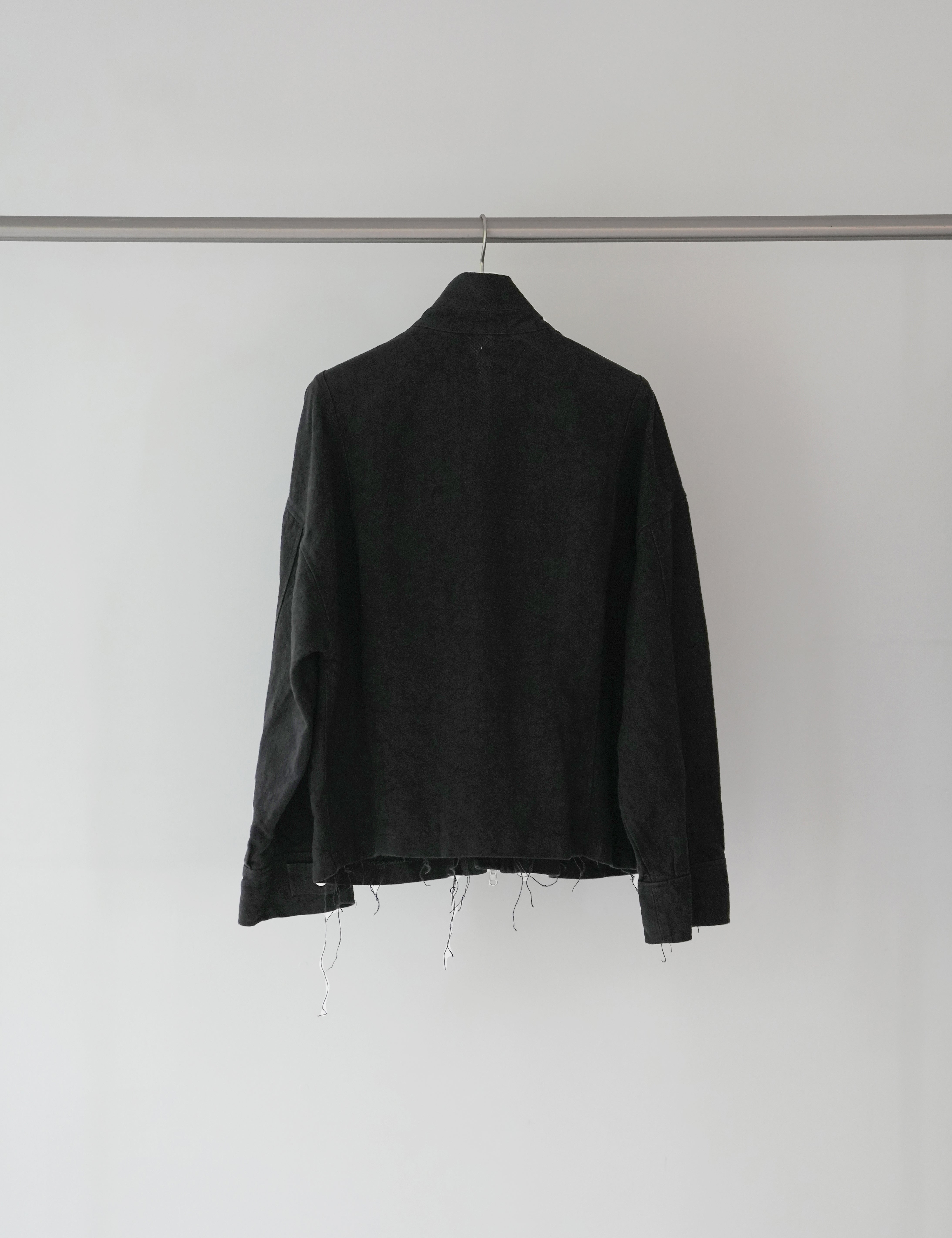 BLACK LINEN REVERSIBLE JACKET