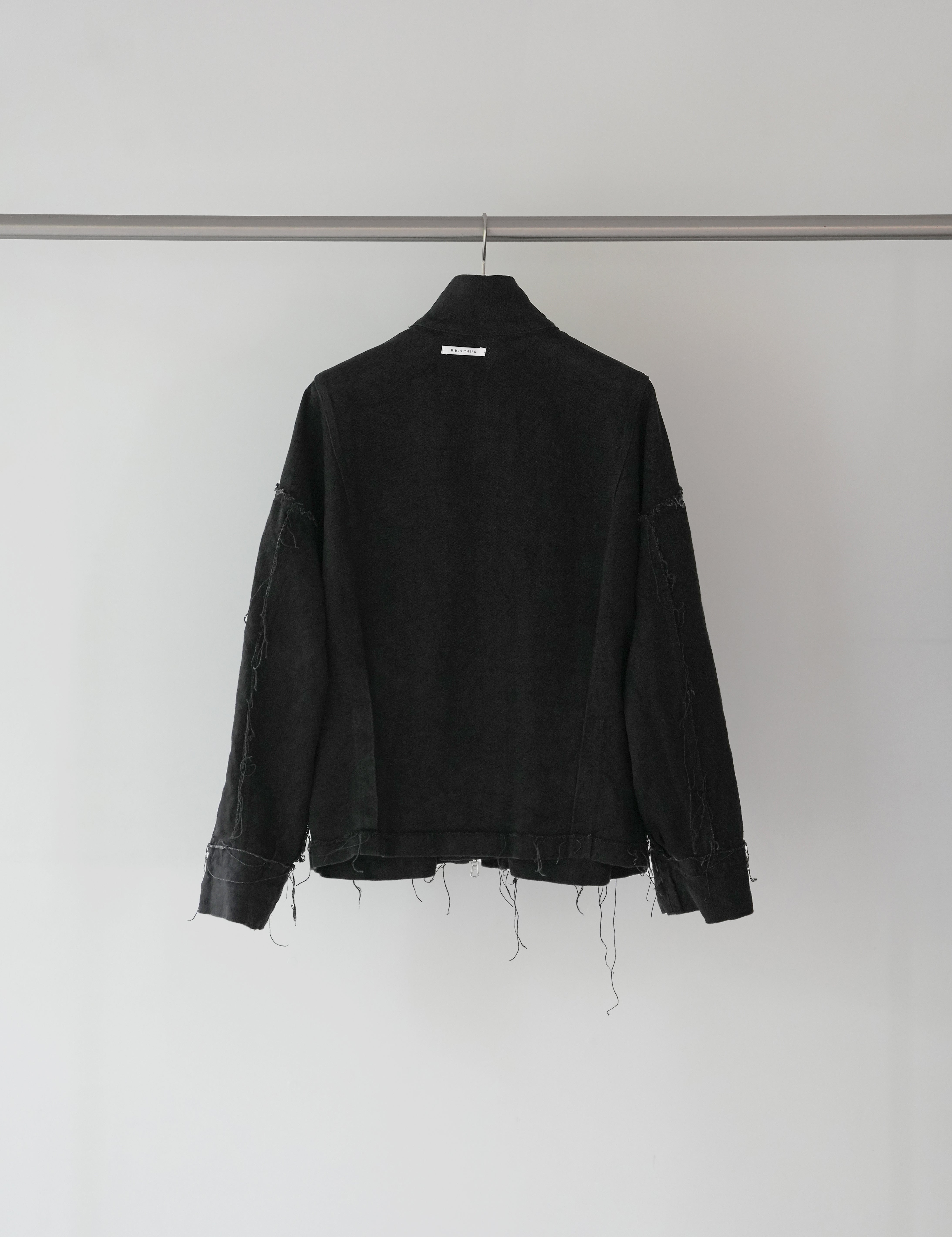 BLACK LINEN REVERSIBLE JACKET