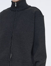 Load image into Gallery viewer, GREY ZIP UP KNIT
