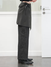 Load image into Gallery viewer, CHARCOAL BI-STRETCH NYLON WRAPPED SKIRT
