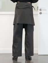 Load image into Gallery viewer, CHARCOAL BI-STRETCH NYLON WRAPPED SKIRT
