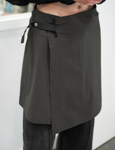 Load image into Gallery viewer, CHARCOAL BI-STRETCH NYLON WRAPPED SKIRT
