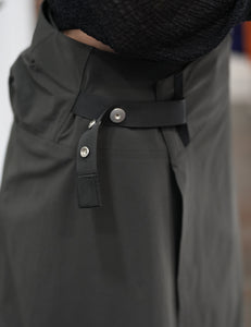 CHARCOAL BI-STRETCH NYLON WRAPPED SKIRT