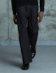 CHARCOAL COTTON GABARDINE CAROL TROUSERS