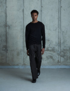 CHARCOAL COTTON GABARDINE CAROL TROUSERS