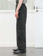 Load image into Gallery viewer, CHARCOAL COTTON GABARDINE CAROL TROUSERS
