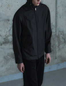 CHARCOAL COTTON GABARDINE NEMESIS BLOUSON