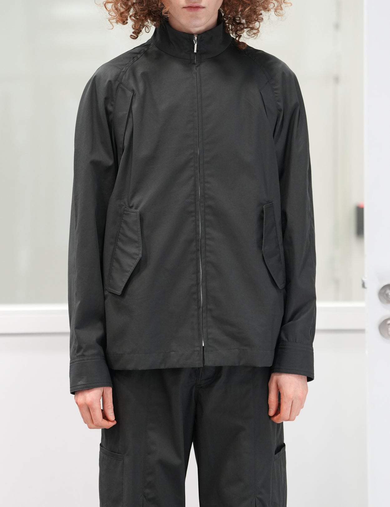 CHARCOAL COTTON GABARDINE NEMESIS BLOUSON