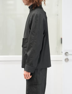 CHARCOAL COTTON GABARDINE NEMESIS BLOUSON