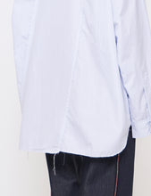 Load image into Gallery viewer, BLUE WHITE RUFFLE SHIRT
