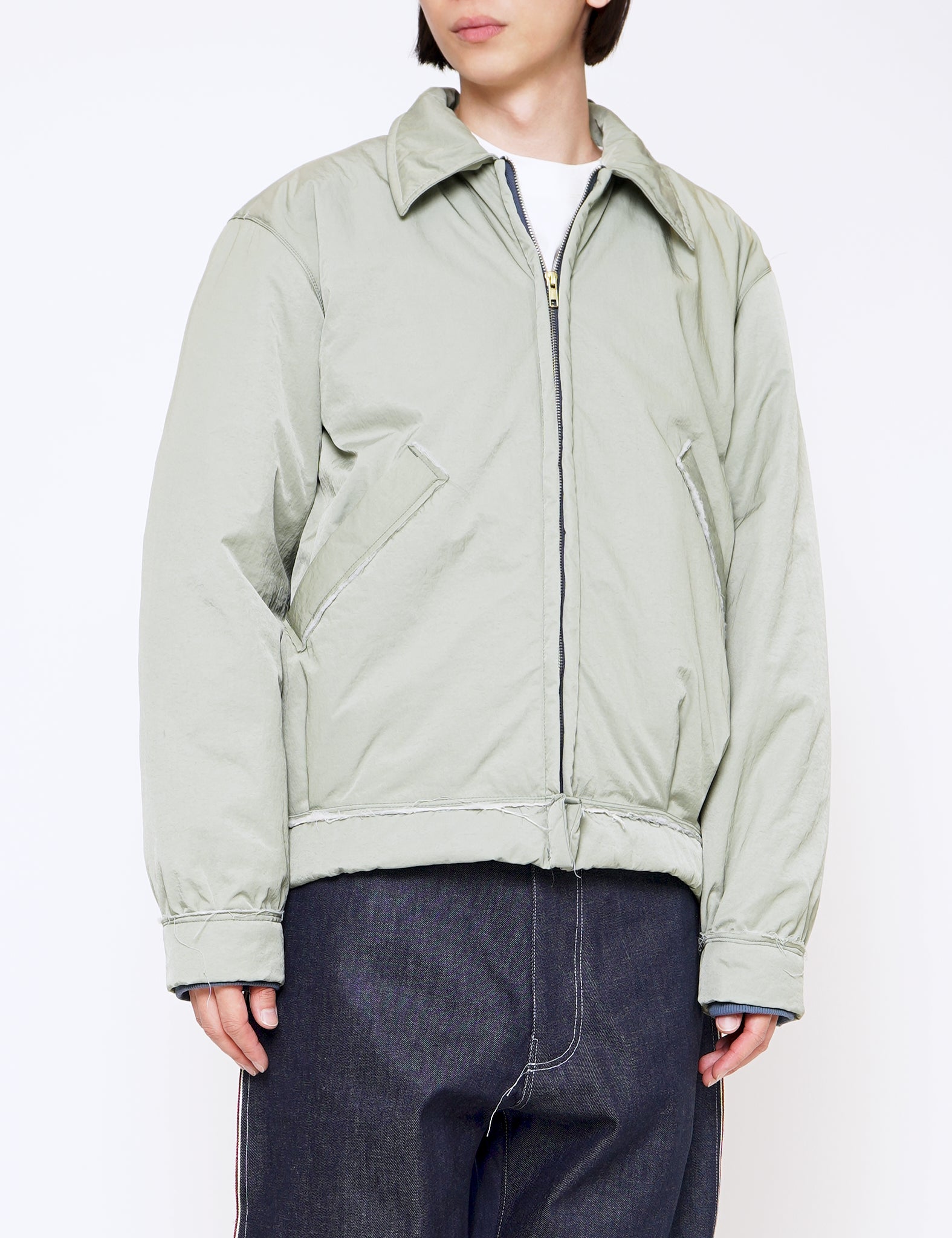 GREEN REVERSIBLE PUFFED SIMPLE JACKET