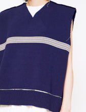 Load image into Gallery viewer, STRIPE NAVY RESEARCH SPENCER VEST
