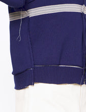 Load image into Gallery viewer, STRIPE NAVY RIB ZIP UP
