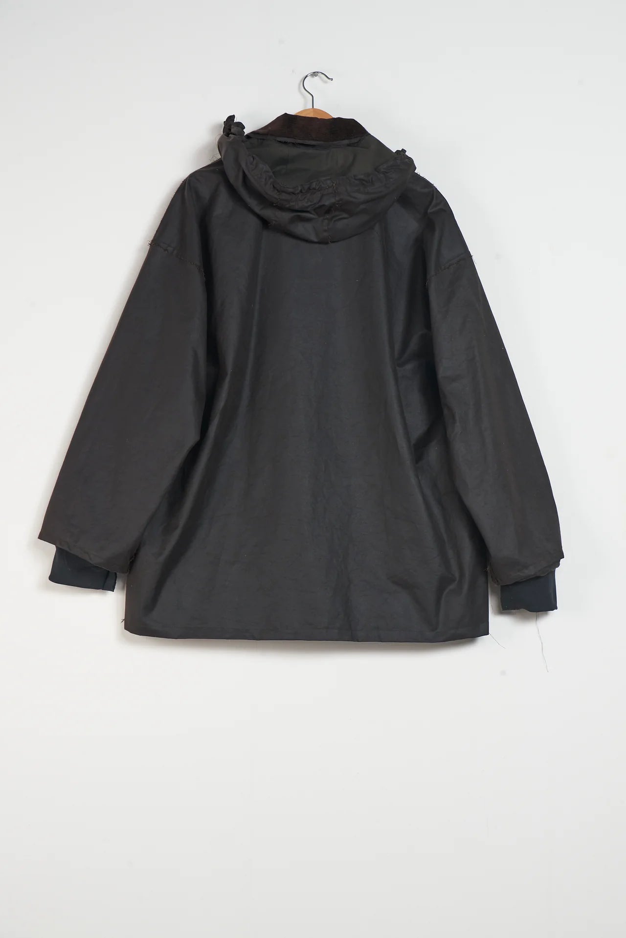 BROWN WAXED COTTON OUTDOOR HUNTING JACKET