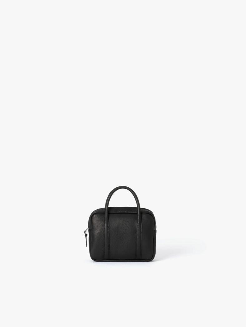 BLACK DEER LEATHER SQUARE BOSTON MINI BAG DA104