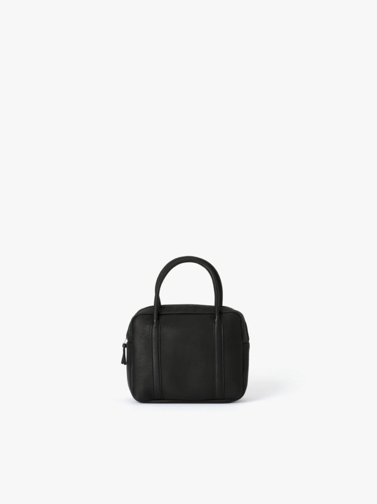 BLACK DEER LEATHER SQUARE BOSTON BAG S DA105