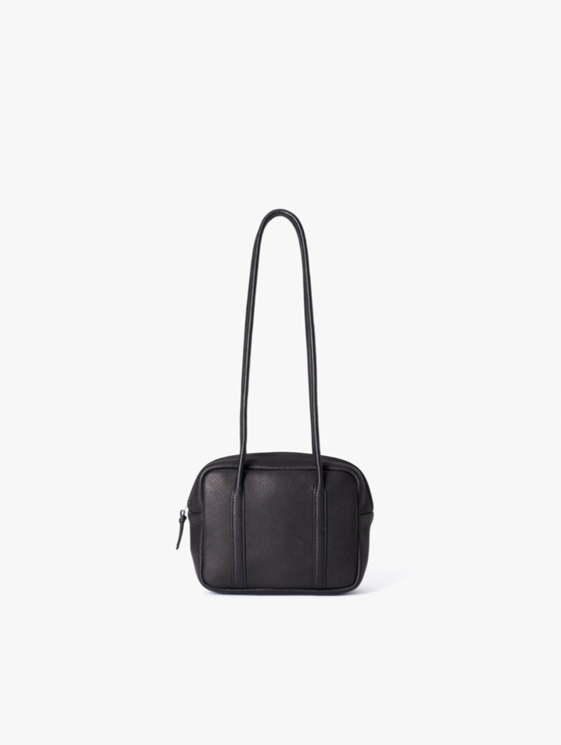 BLACK DEER LEATHER SQUARE BOSTON LONG HANDLE MINI BAG DA106
