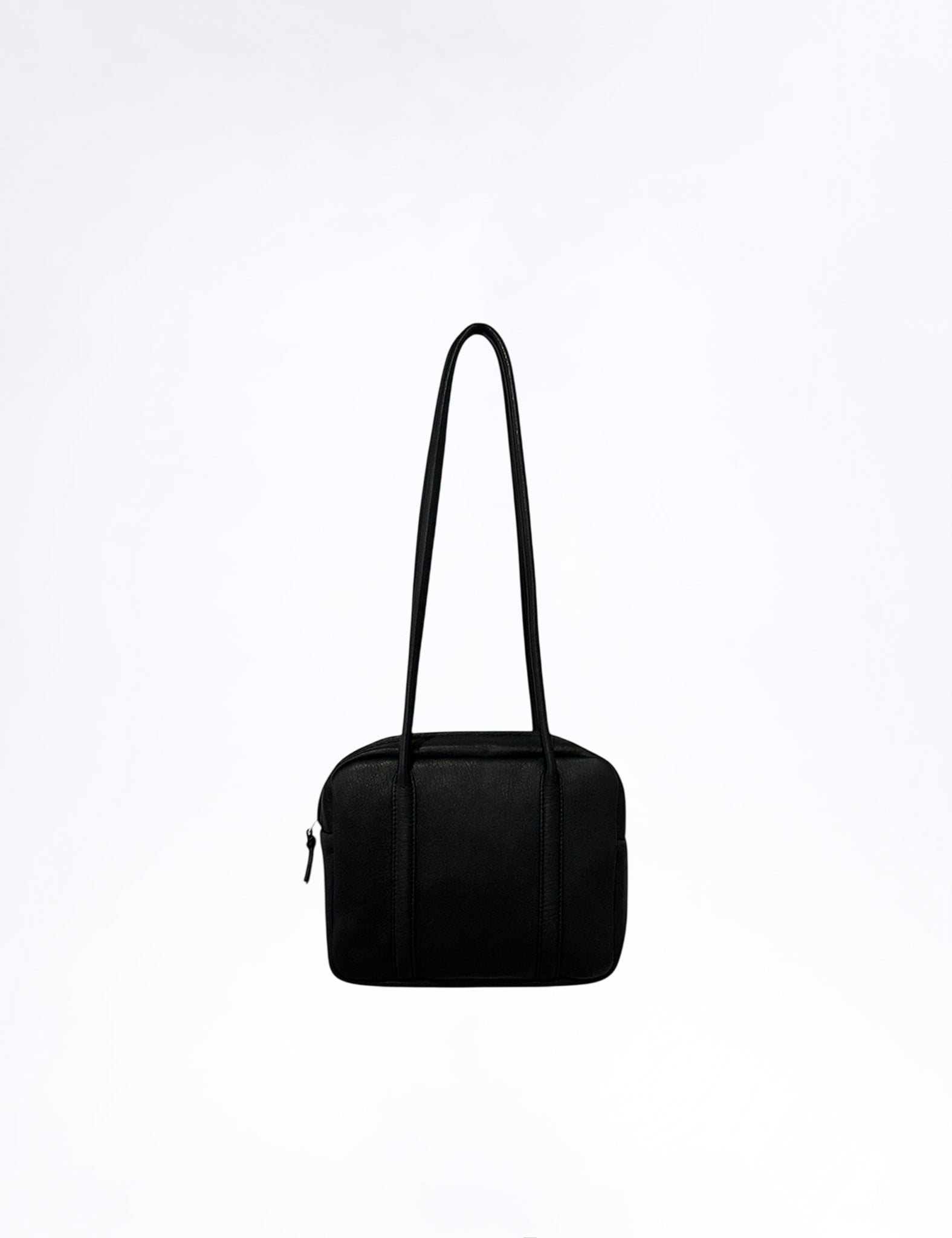 BLACK DEER LEATHER SQUARE BOSTON LONG HANDLE BAG S DA107