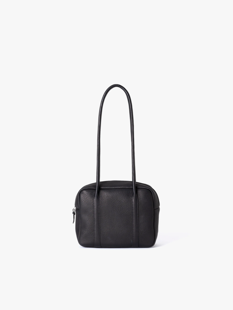 BLACK DEER LEATHER SQUARE BOSTON LONG HANDLE BAG S DA107