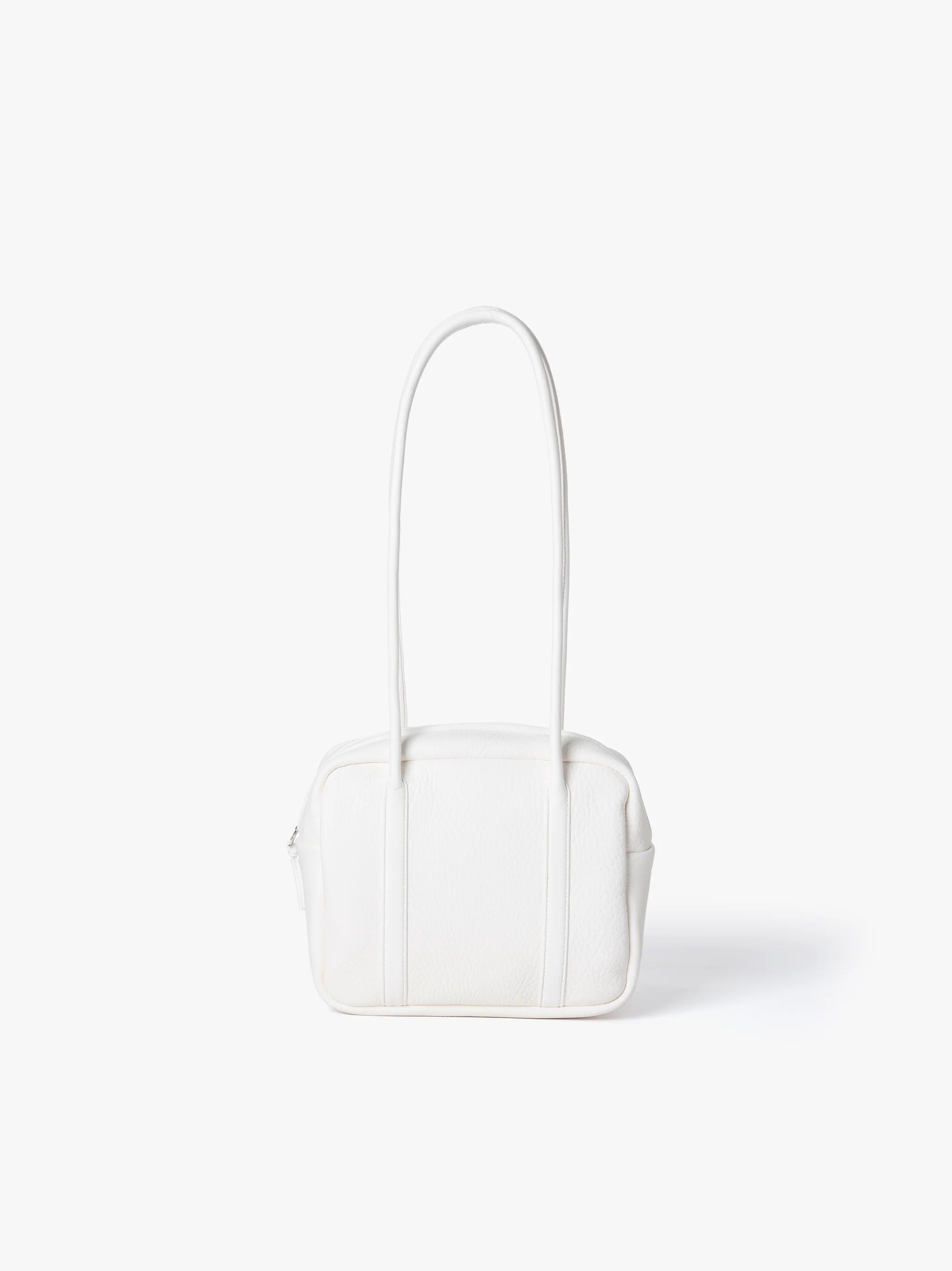 WHITE DEER LEATHER SQUARE BOSTON LONG HANDLE BAG S DA107