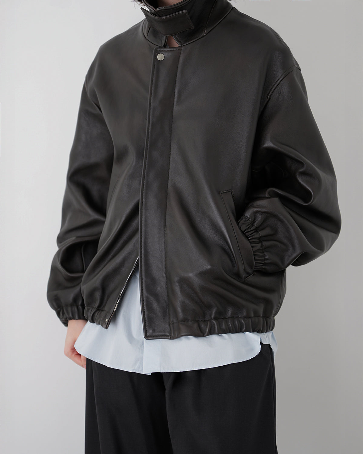 VINTAGE BLACK SHEEP LEATHER ZIP SHORT JACKET
