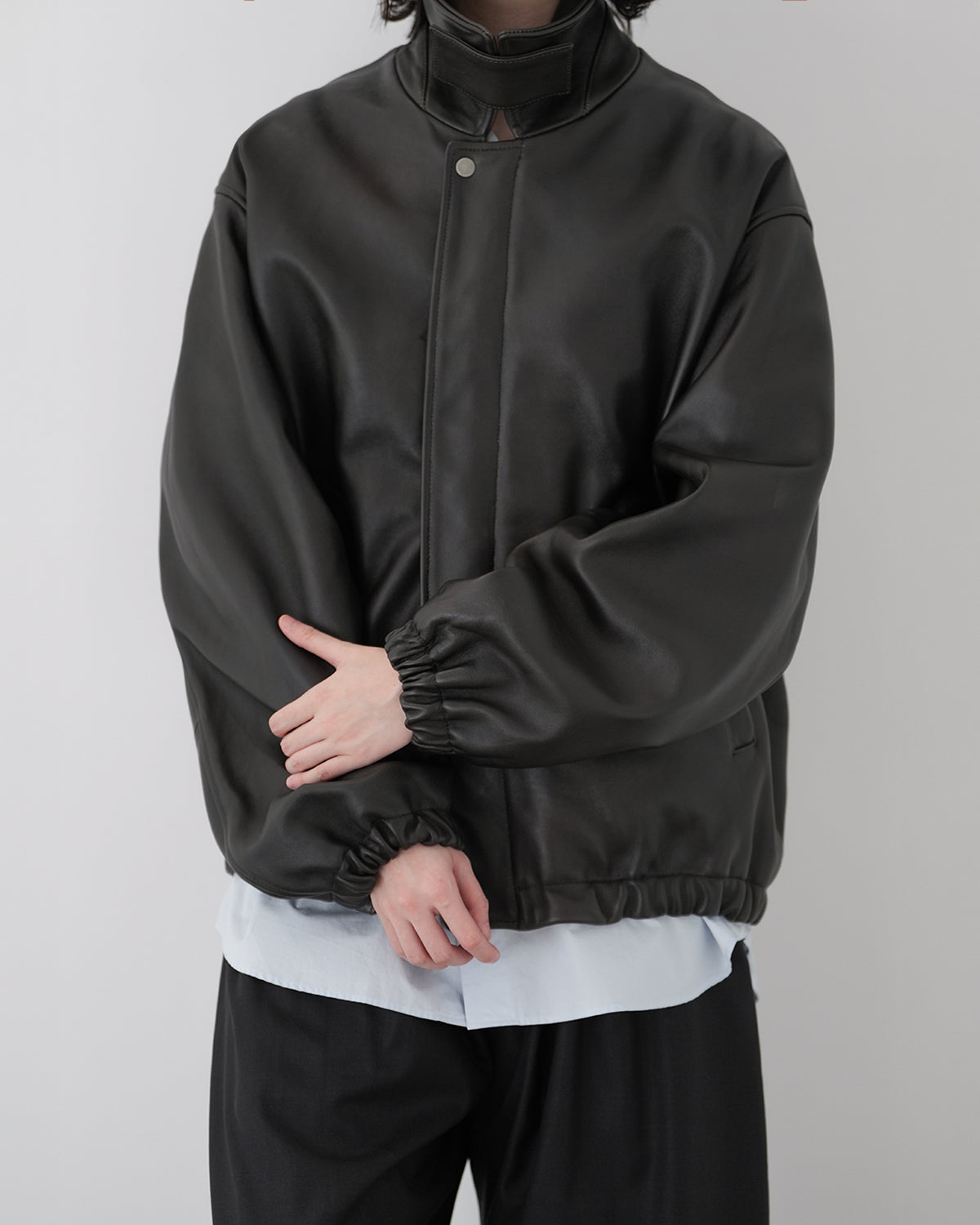 VINTAGE BLACK SHEEP LEATHER ZIP SHORT JACKET