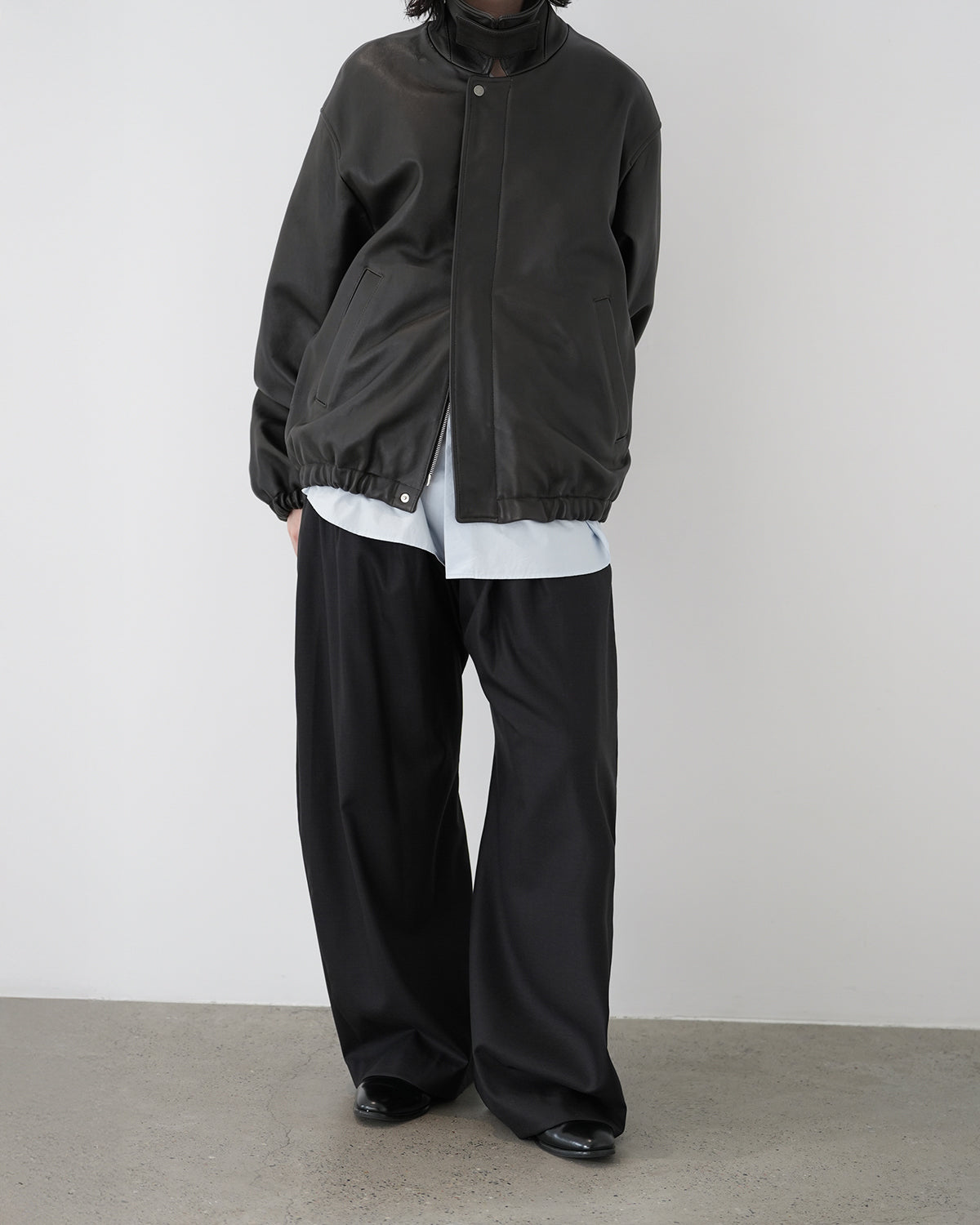 VINTAGE BLACK SHEEP LEATHER ZIP SHORT JACKET
