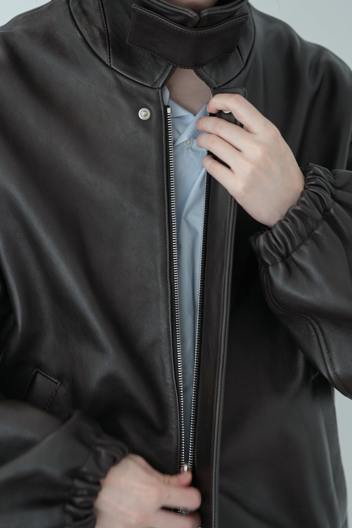 VINTAGE BLACK SHEEP LEATHER ZIP SHORT JACKET