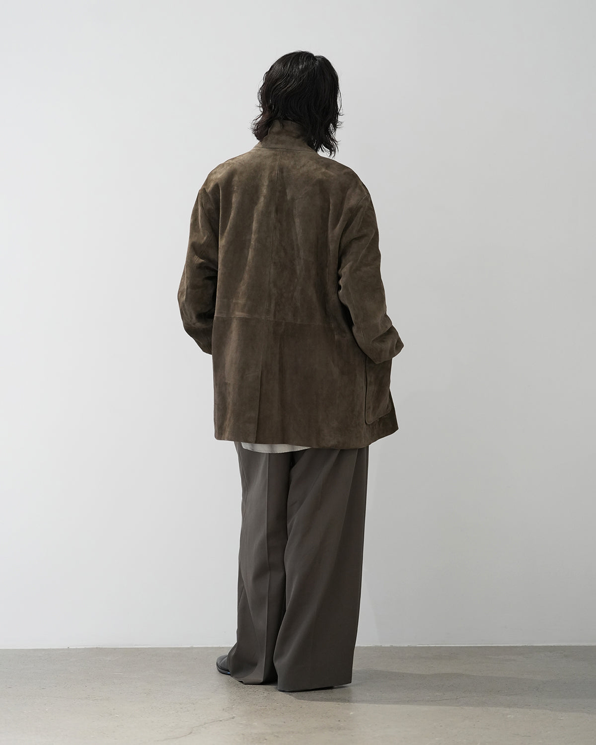 OLIVE GOAT SUEDE BLAZER