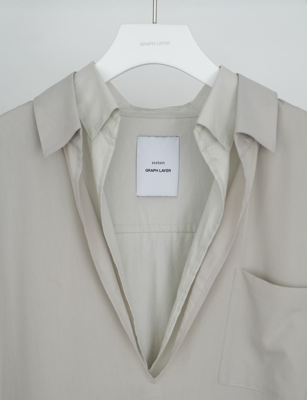 GRAPH LAYER EXCLUSIVE GREY OVERSIZED LAYERED SKIPPER SHIRT