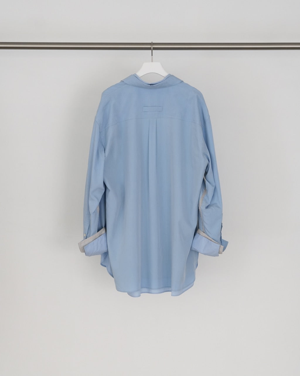 GRAPH LAYER EXCLUSIVE BLUE OVERSIZED LAYERED SKIPPER SHIRT