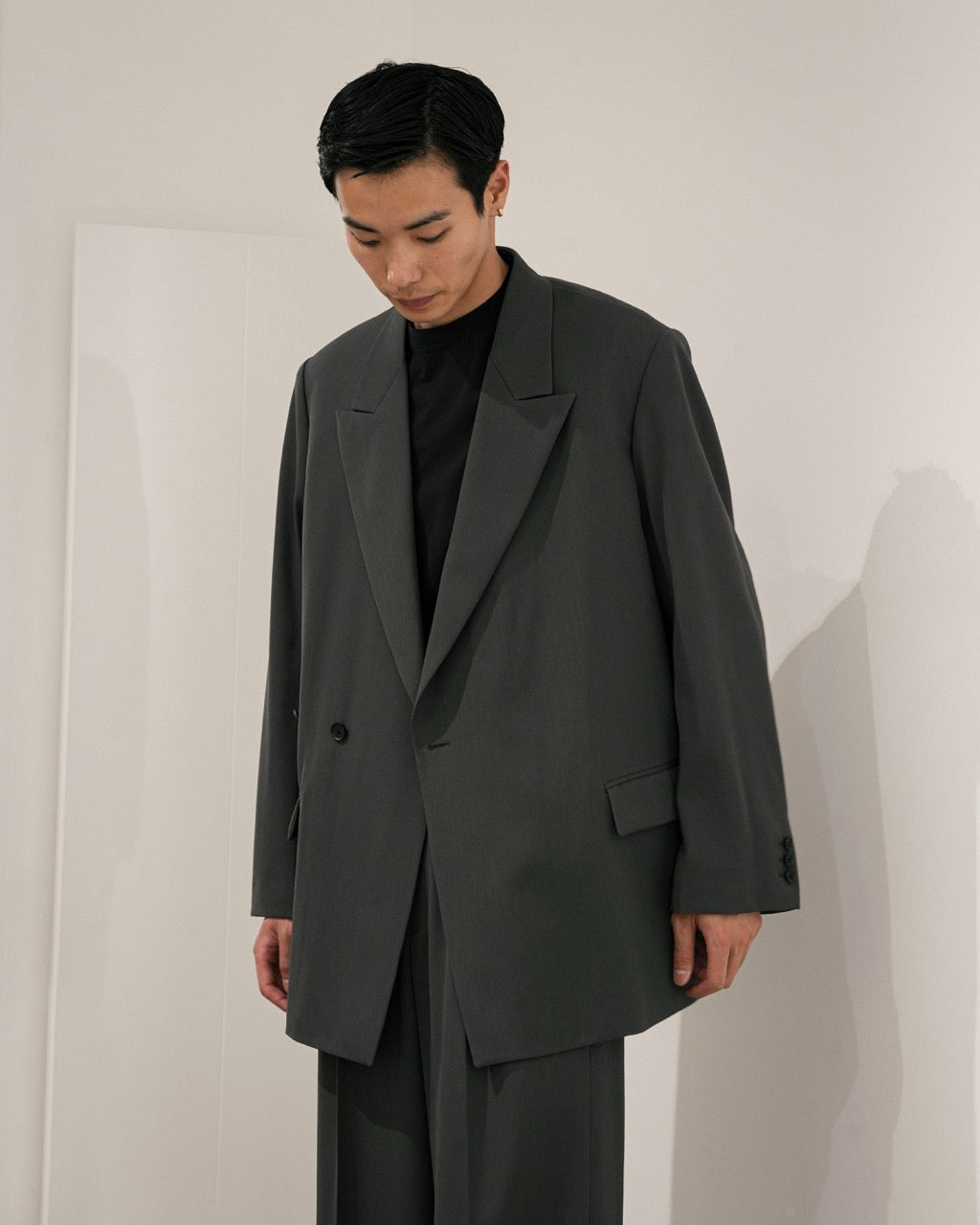 CHARCOAL DOUBLE BREASTED BLAZER