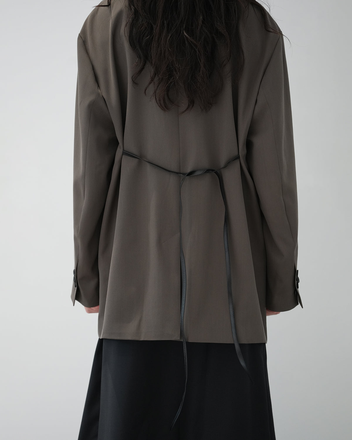 KHAKI BEIGE OVERSIZED SINGLE BREASTED LONG JACKET