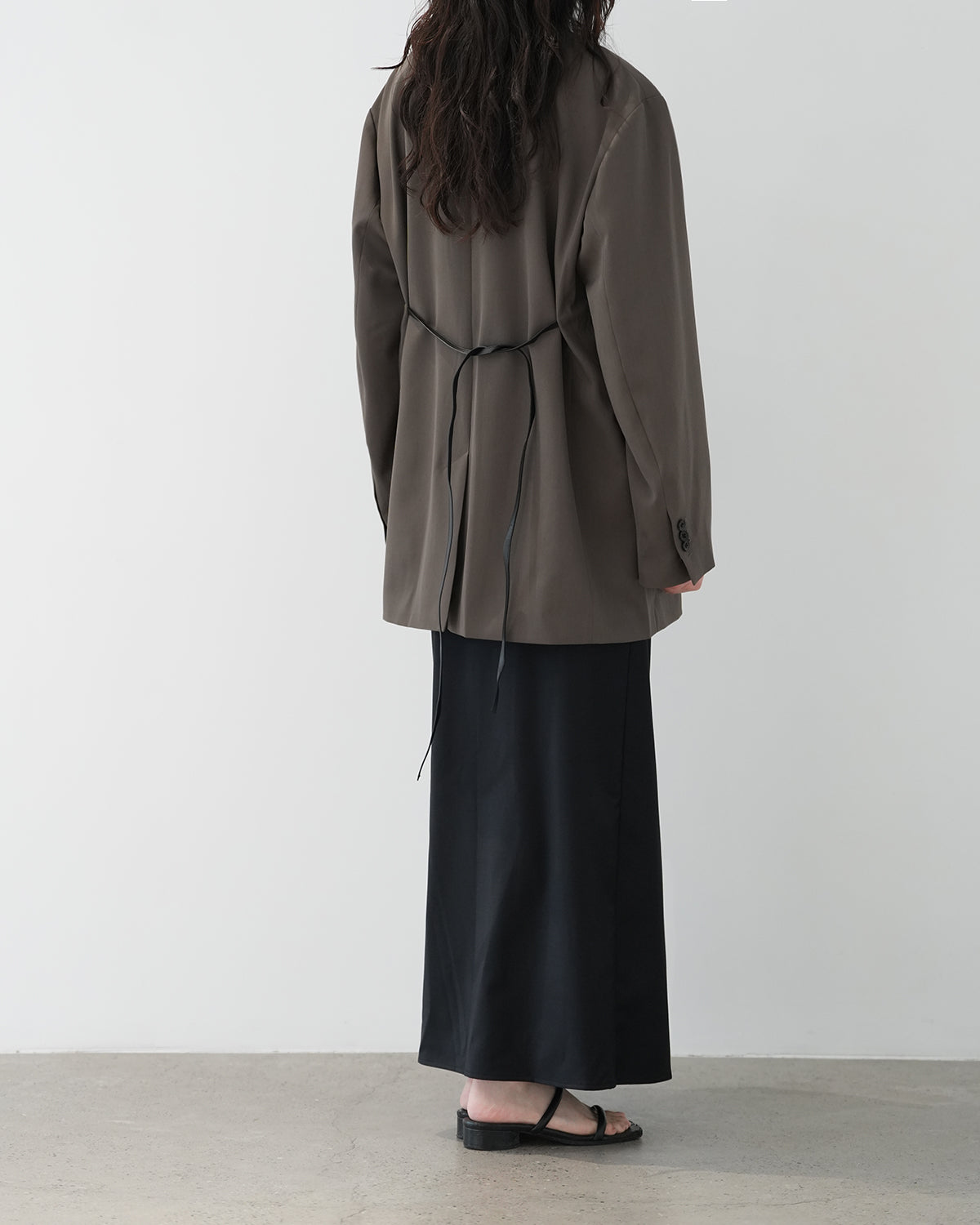 KHAKI BEIGE OVERSIZED SINGLE BREASTED LONG JACKET